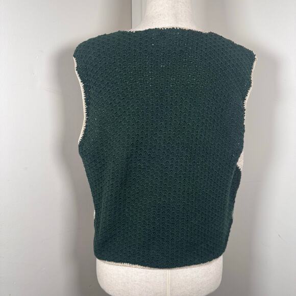 Vintage Christopher & Banks Hand Embroidered Crochet Sweater Vest XL Cottagecore - Picture 5 of 7